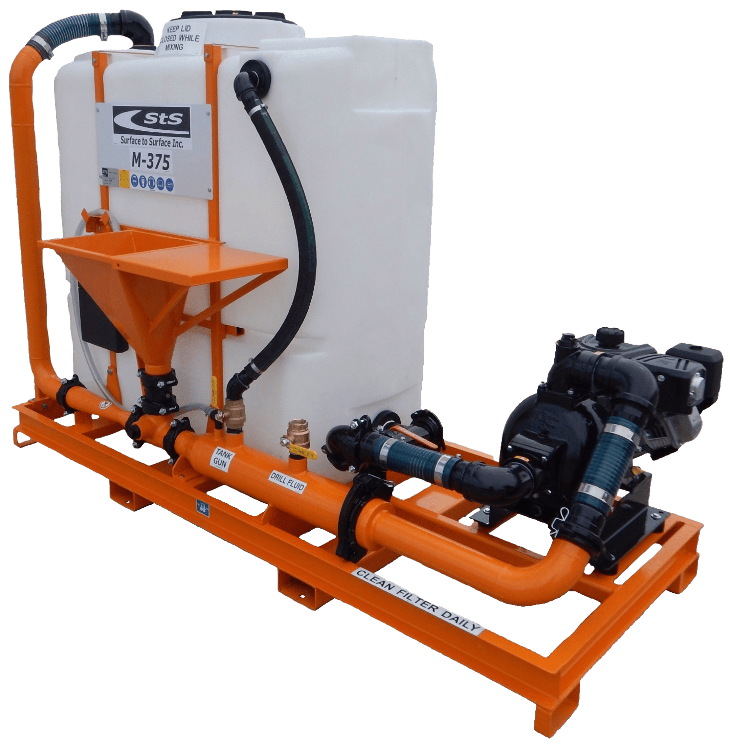 375 Gallon 3″ High Shear Bentonite Gas Mixing System